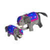 Decorated elephant blue and purple