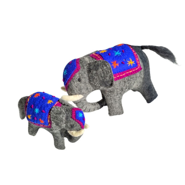 Decorated elephant blue and purple
