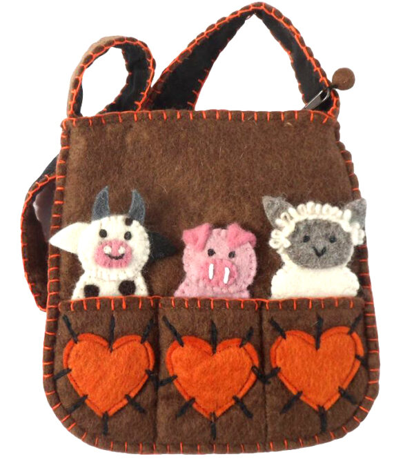 Finger puppet bag - farm