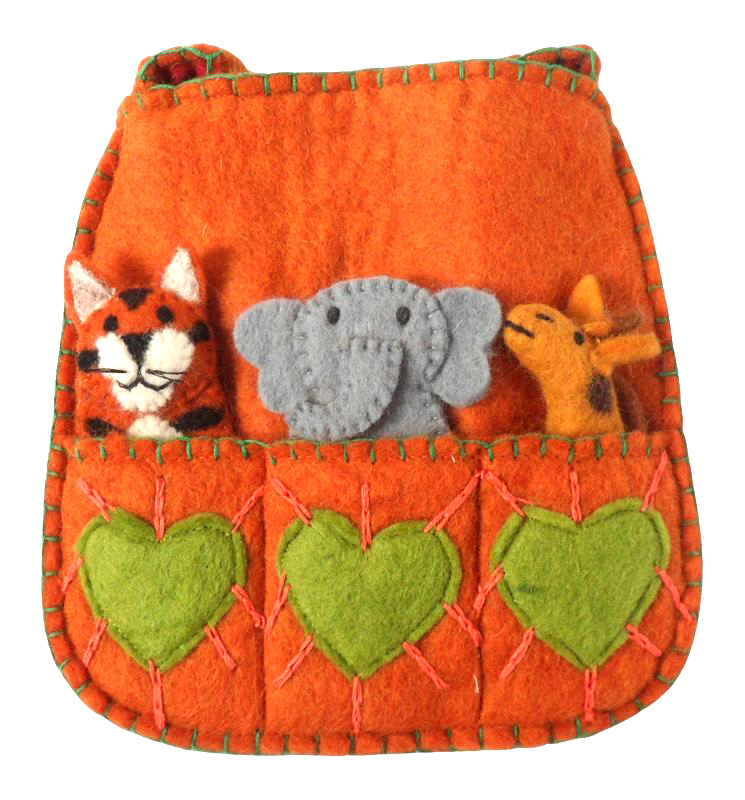 Finger puppet bag - zoo