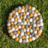 Grey and mustard ball mat Felt ball table mat