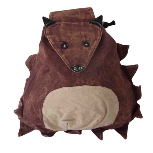 Stone washed cotton hedgehog rucksack