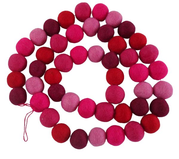 Felt ball string pink