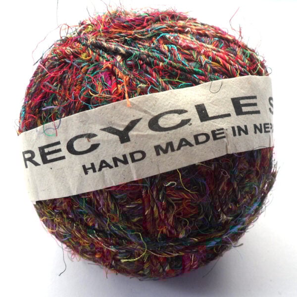 Recycled sari silk yarn