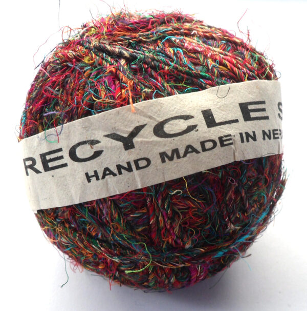 Recycled sari silk yarn