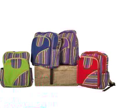 Woven canvas back pack