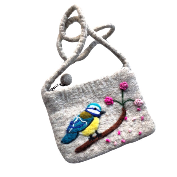 Blue tit shoulder bag