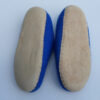 Bright blue felt slip on slippers for adults