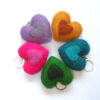 Heart keyrings - bright colours