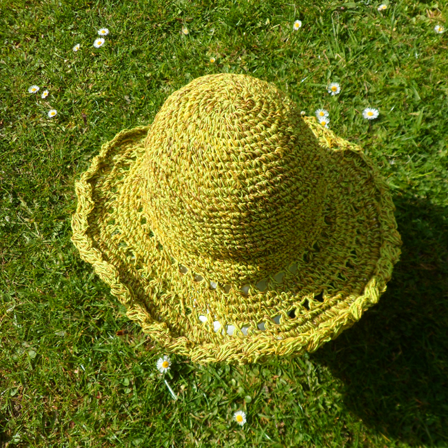 cotton broad brim hat - yellow - Koseli