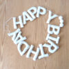 Happy Birthday bunting - white