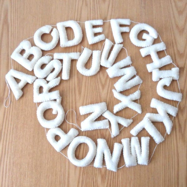 Alphabet bunting white