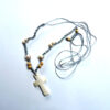 Cross - beaded white with silver cord