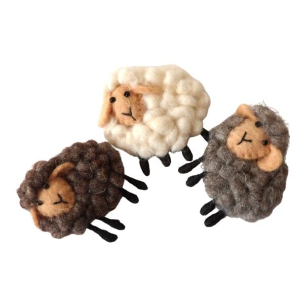 Furry sheep brooch