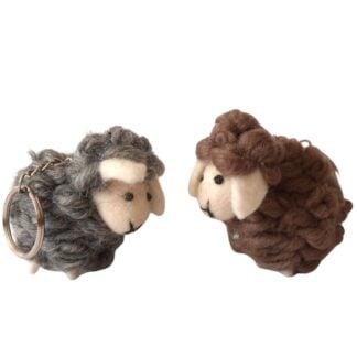 Furry sheep keyring