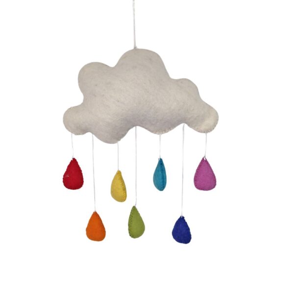 Simple cloud and raindrops