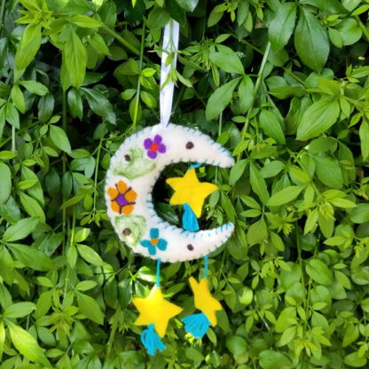 Decorated moon and stars