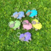 Sheep-shaped keyring - pretty colours