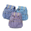 Stripy cotton backpack