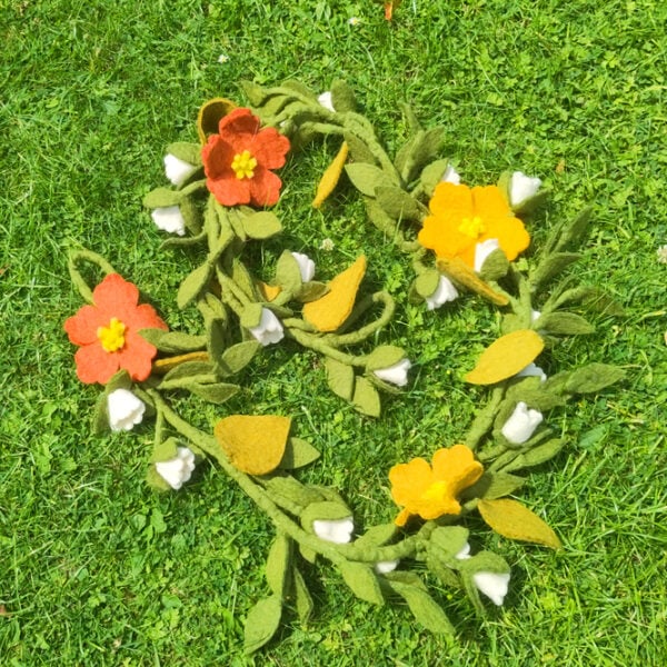 Yellow and orange flower garland Mustard and rust flower garland