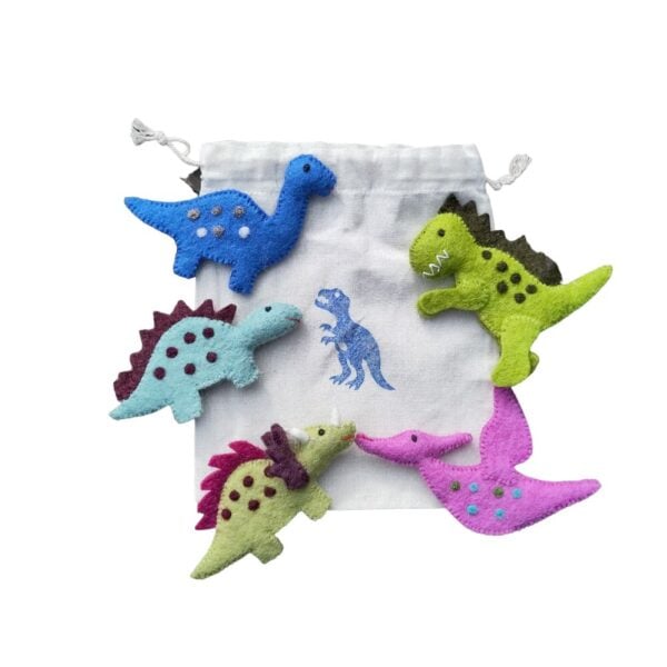Bag of puppets dinosaurs Bag of finger puppets - dinosaurs