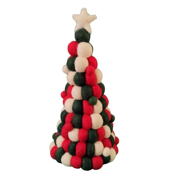 Christmas ball tree - red, white and green