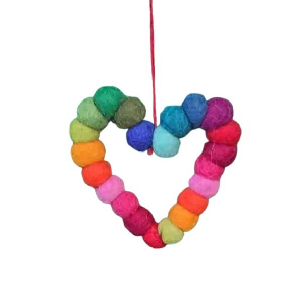Rainbow ball heart decoration