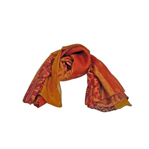 Upcycled sari scarves - orange