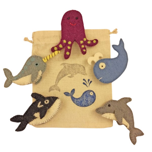 Untitled design - 1 Bag of finger puppets - sea creatures