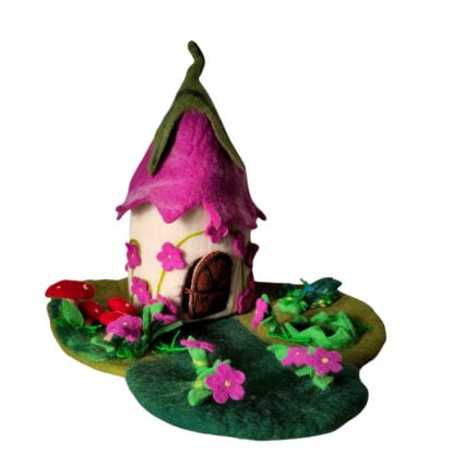 Purple fairy house with garden