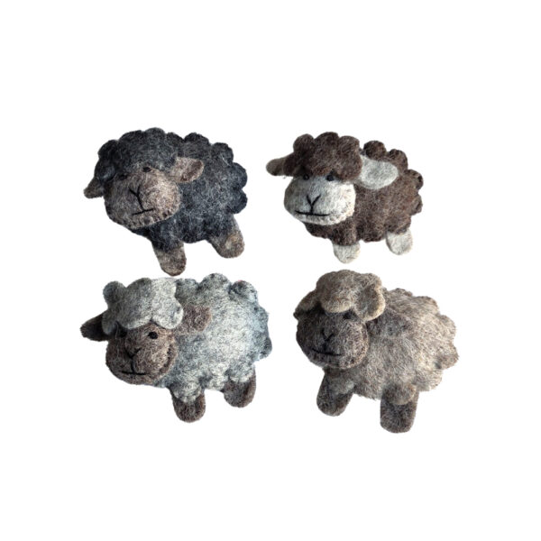 Sheep-shaped brooch - muted colours