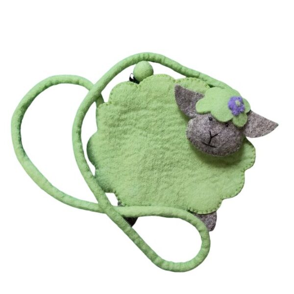 Sheep-shaped shoulder bag - green