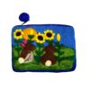 Rabbits and sunflowers purse