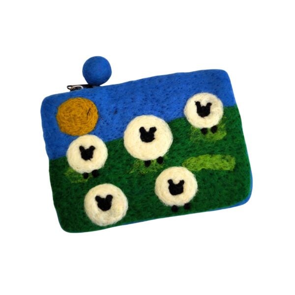 Sheep in a field purse