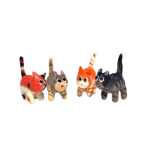 Small solid felt cats