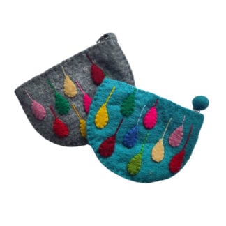 Colourful raindrops purse - pale