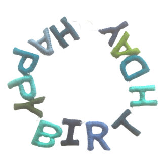 Happy Birthday bunting - blue and green