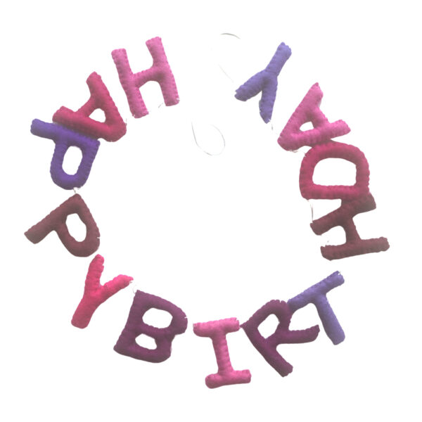 Happy Birthday bunting - mainly pink