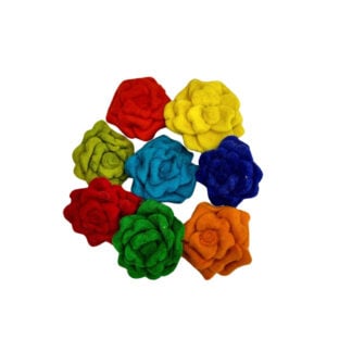 Multi petal block colour brooch