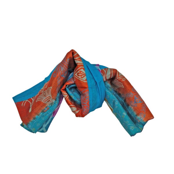 Upcycled sari scarves - mainly turquoise