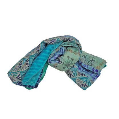 Upcycled sari scarves - pale turquoise