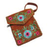 Embroidered 3 pocket shoulder bag - orange