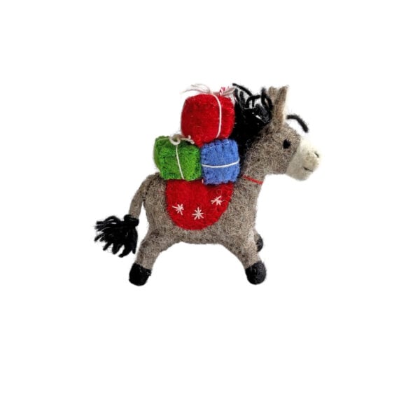 Untitled design - 1 Christmas decoration - donkey with presents