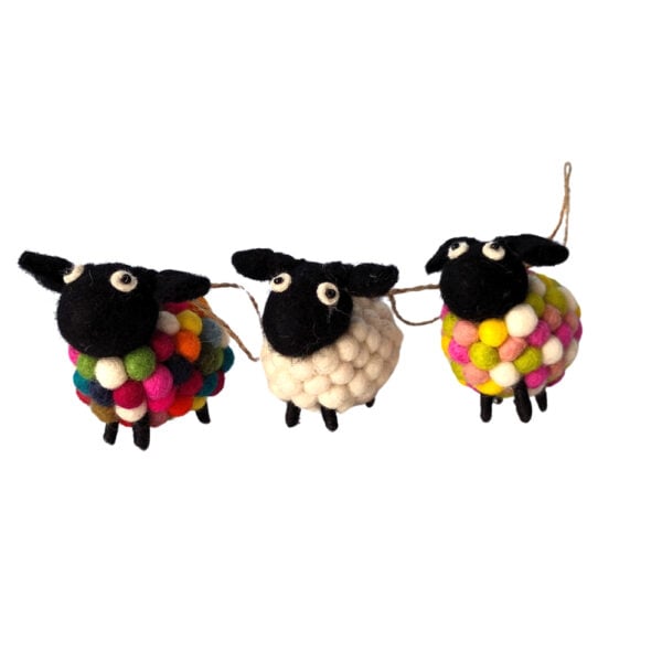 Felt ball sheep decoration