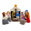 Brown stable nativity Nativity - eleven pieces in a brown stable