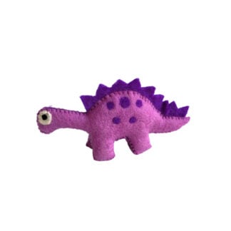 Dinosaur - small mauve with blue