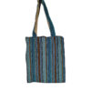 Stripy shoulder bag - blue