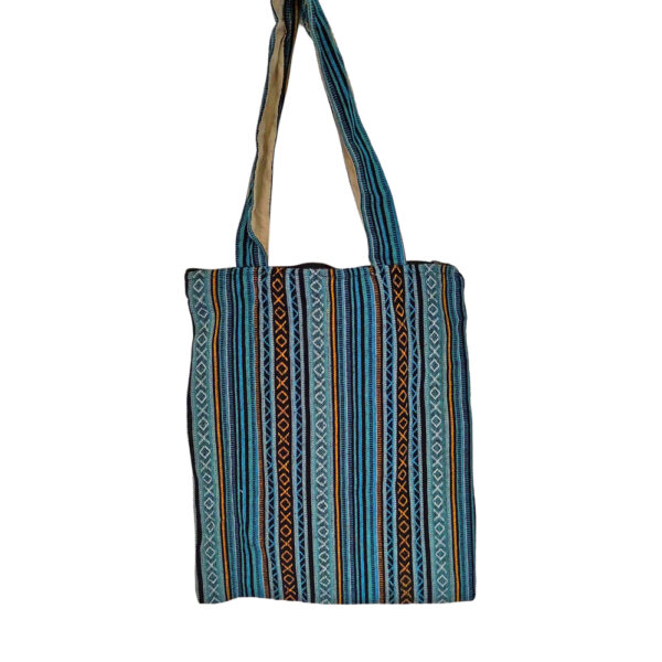 Stripy shoulder bag - blue