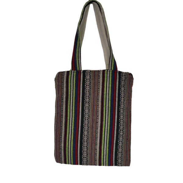 Stripy shoulder bag - green