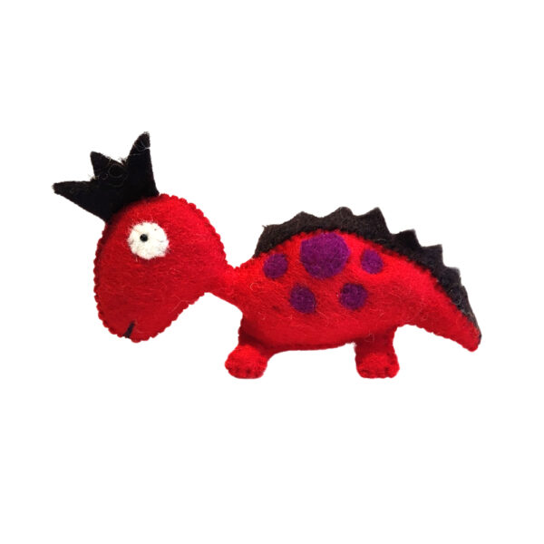 Dinosaur - small red with purple spots